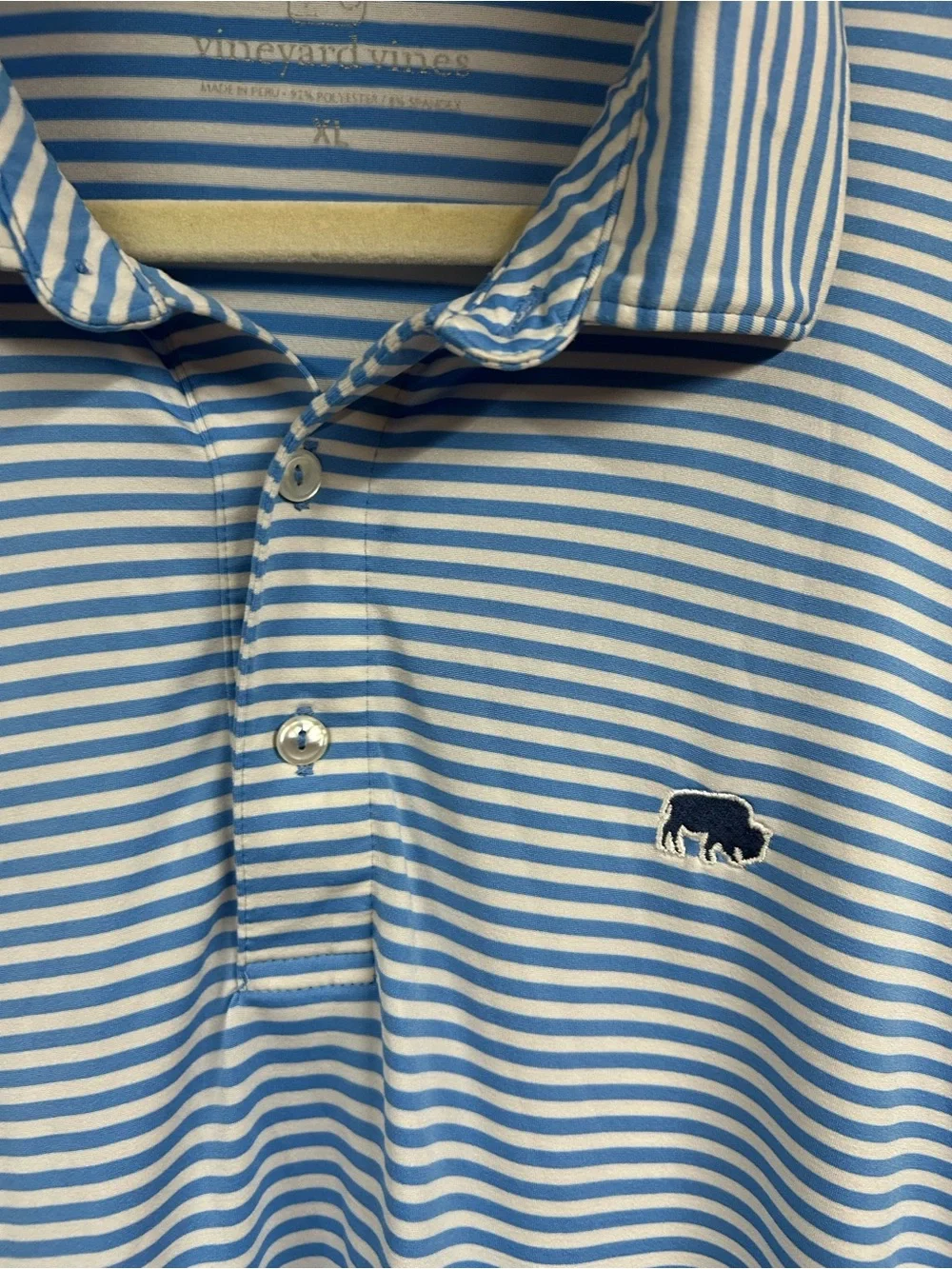 Vineyard Vines Light Blue & White Striped Polo